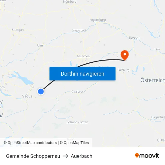Gemeinde Schoppernau to Auerbach map
