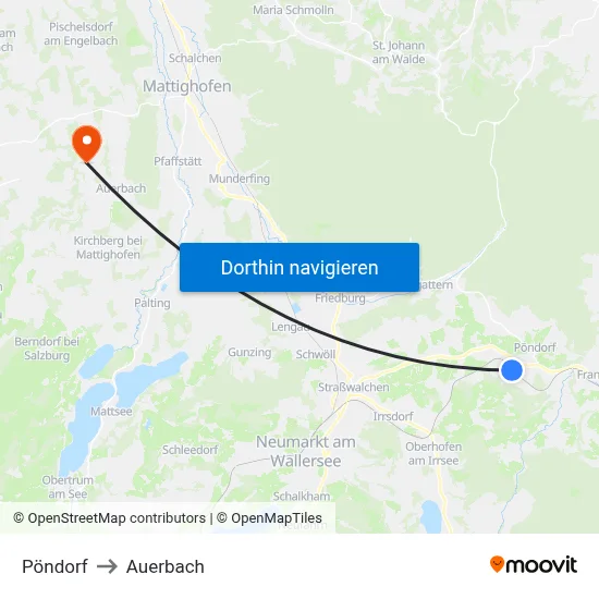 Pöndorf to Auerbach map