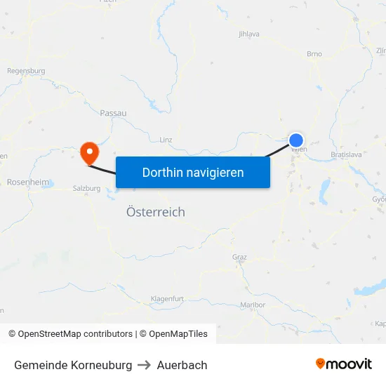 Gemeinde Korneuburg to Auerbach map