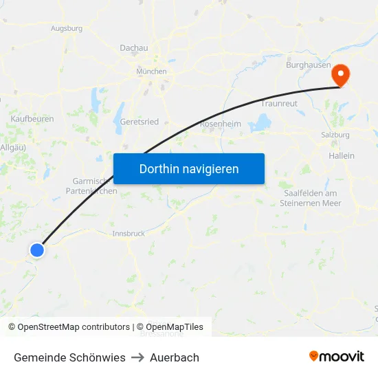 Gemeinde Schönwies to Auerbach map