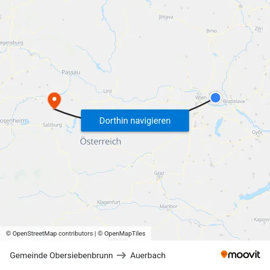 Gemeinde Obersiebenbrunn to Auerbach map