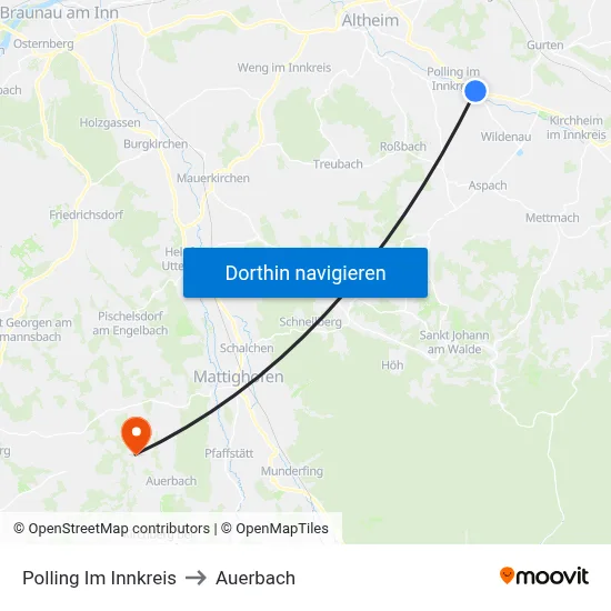 Polling Im Innkreis to Auerbach map