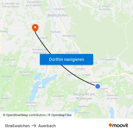 Straßwalchen to Auerbach map