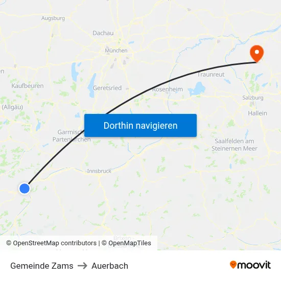 Gemeinde Zams to Auerbach map