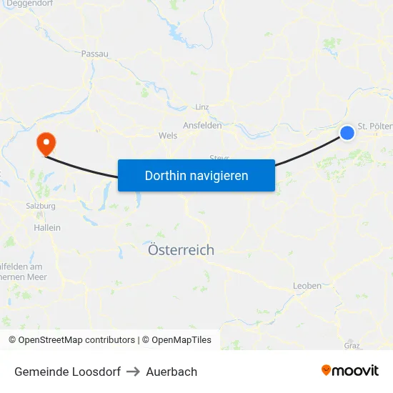 Gemeinde Loosdorf to Auerbach map