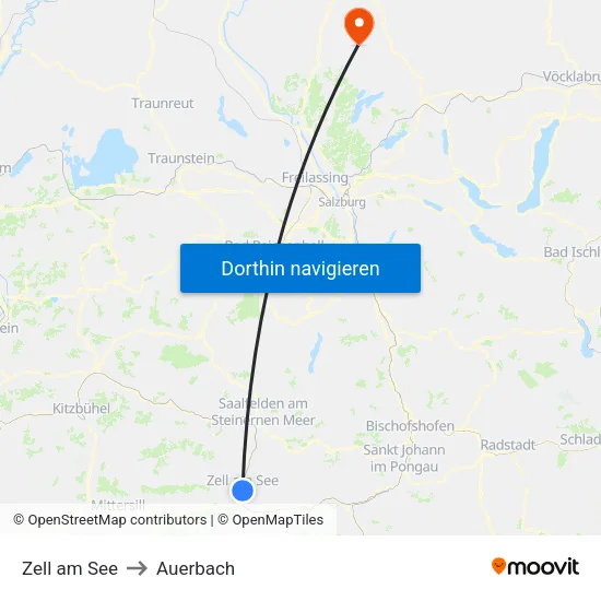 Zell am See to Auerbach map