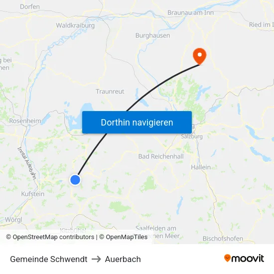 Gemeinde Schwendt to Auerbach map