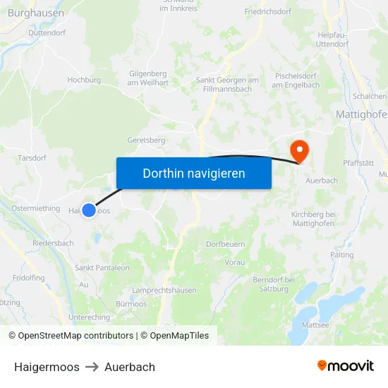 Haigermoos to Auerbach map