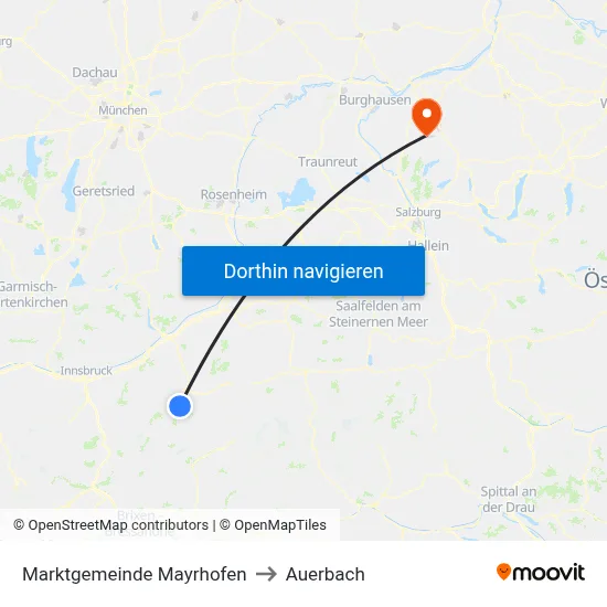 Marktgemeinde Mayrhofen to Auerbach map