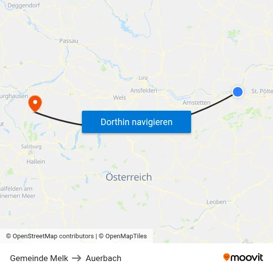 Gemeinde Melk to Auerbach map