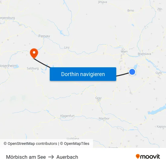 Mörbisch am See to Auerbach map
