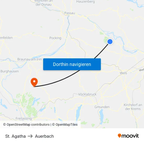 St. Agatha to Auerbach map