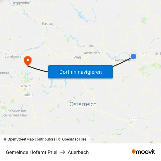 Gemeinde Hofamt Priel to Auerbach map