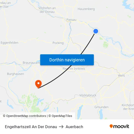 Engelhartszell An Der Donau to Auerbach map