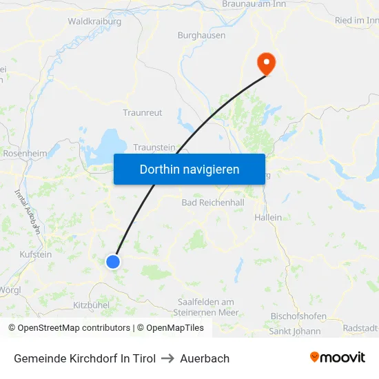 Gemeinde Kirchdorf In Tirol to Auerbach map