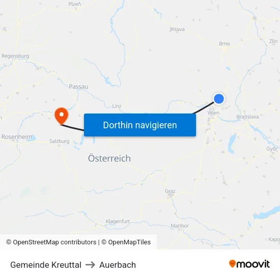 Gemeinde Kreuttal to Auerbach map