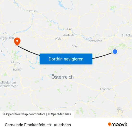 Gemeinde Frankenfels to Auerbach map