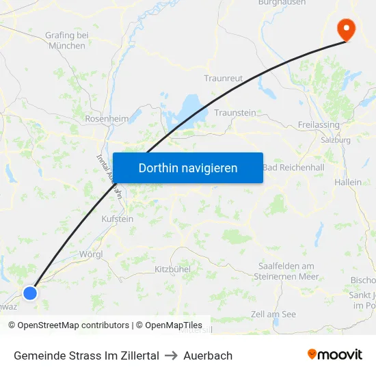 Gemeinde Strass Im Zillertal to Auerbach map