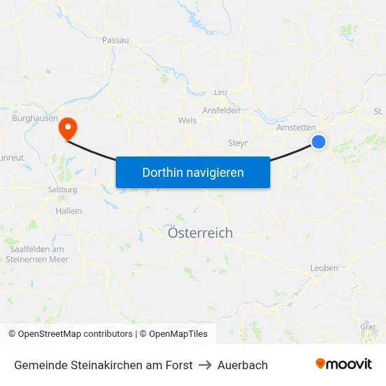 Gemeinde Steinakirchen am Forst to Auerbach map