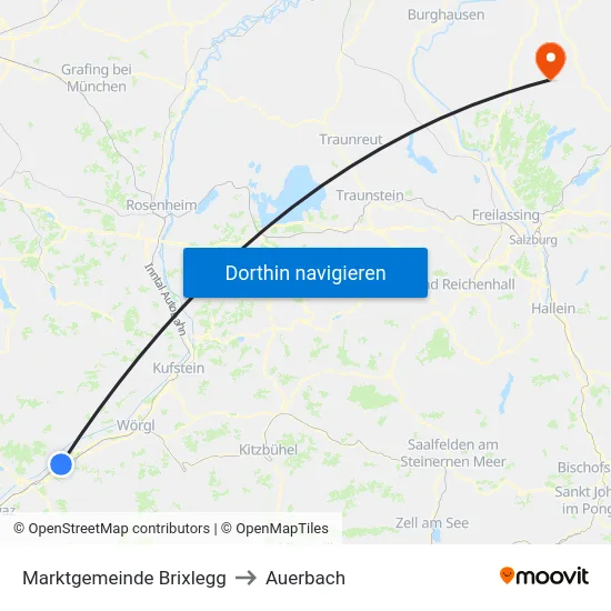 Marktgemeinde Brixlegg to Auerbach map