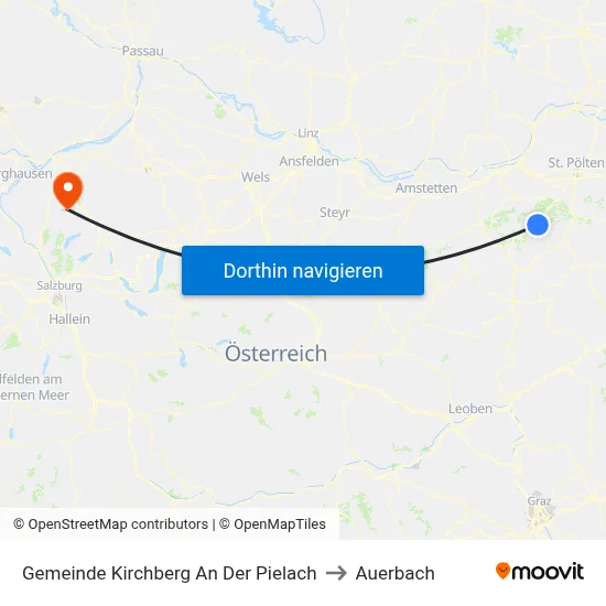 Gemeinde Kirchberg An Der Pielach to Auerbach map