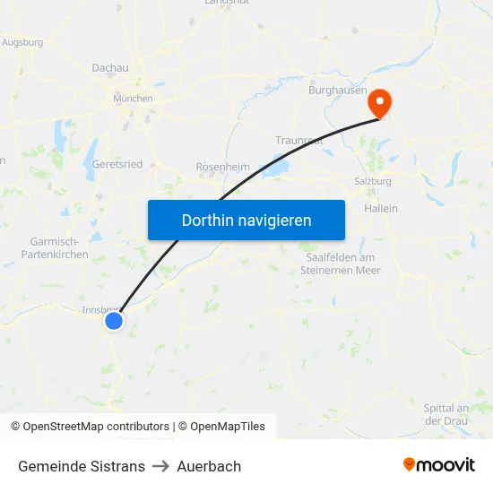 Gemeinde Sistrans to Auerbach map