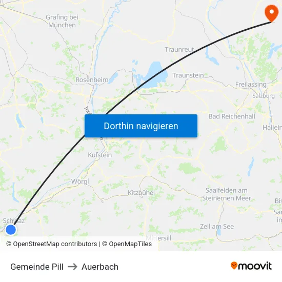 Gemeinde Pill to Auerbach map