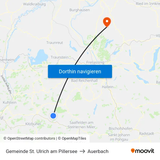 Gemeinde St. Ulrich am Pillersee to Auerbach map