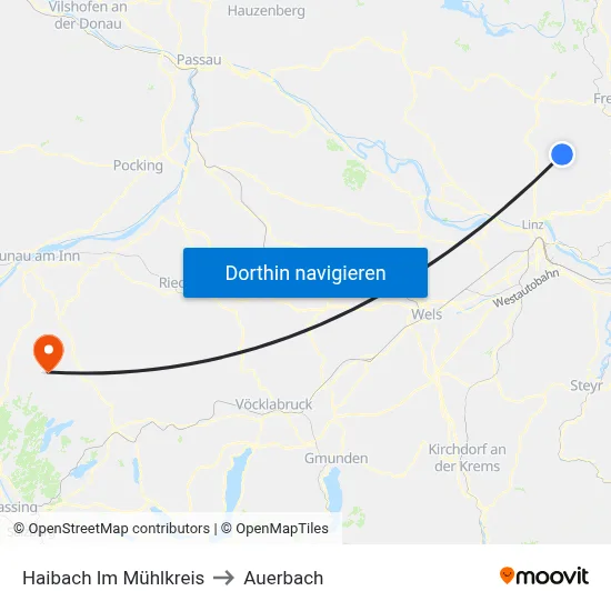 Haibach Im Mühlkreis to Auerbach map