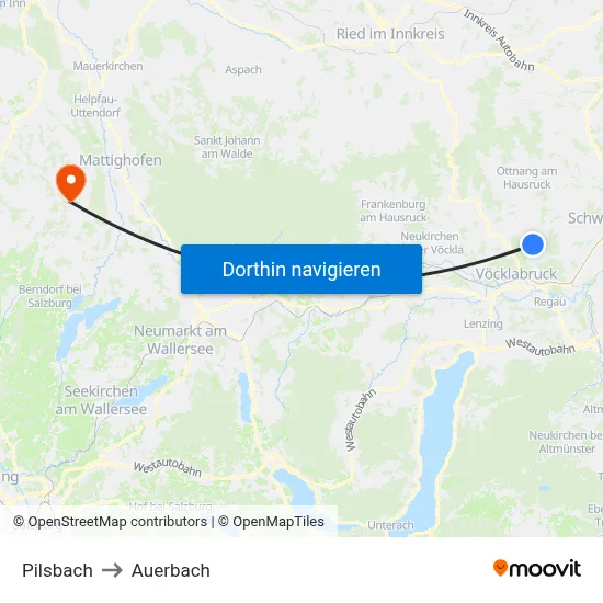 Pilsbach to Auerbach map