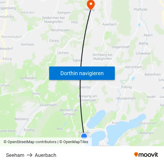 Seeham to Auerbach map