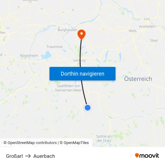 Großarl to Auerbach map
