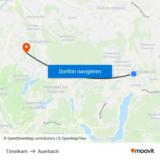 Timelkam to Auerbach map