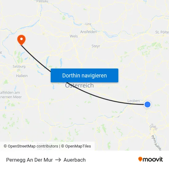 Pernegg An Der Mur to Auerbach map