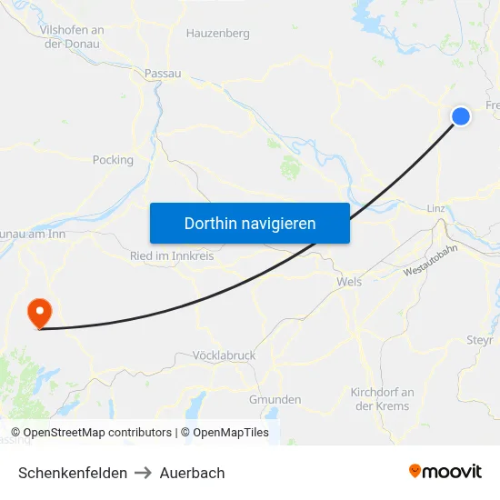 Schenkenfelden to Auerbach map