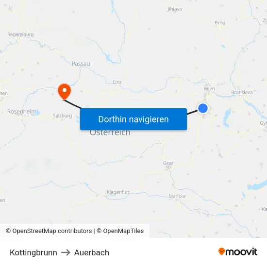 Kottingbrunn to Auerbach map