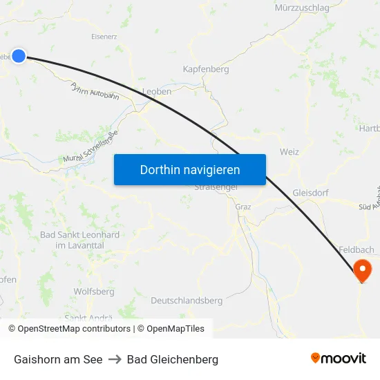 Gaishorn am See to Bad Gleichenberg map