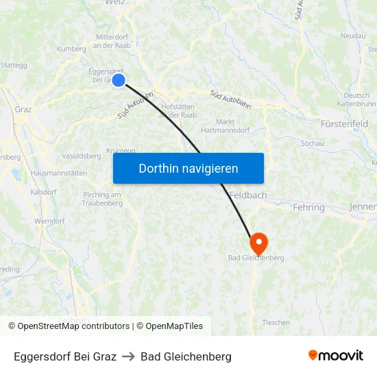 Eggersdorf Bei Graz to Bad Gleichenberg map
