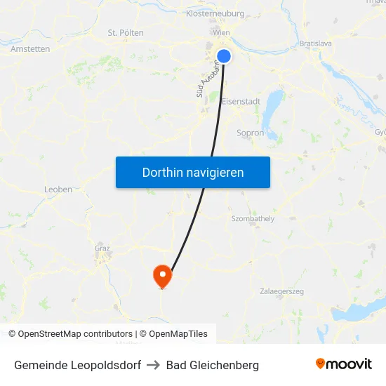 Gemeinde Leopoldsdorf to Bad Gleichenberg map