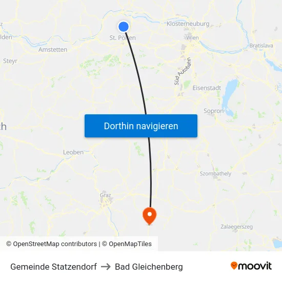 Gemeinde Statzendorf to Bad Gleichenberg map