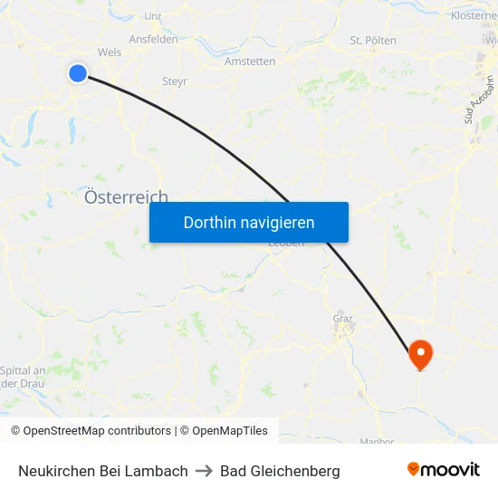 Neukirchen Bei Lambach to Bad Gleichenberg map