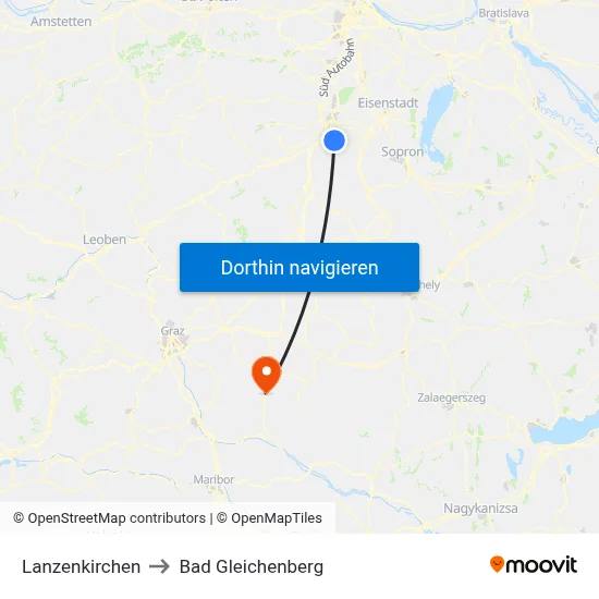 Lanzenkirchen to Bad Gleichenberg map