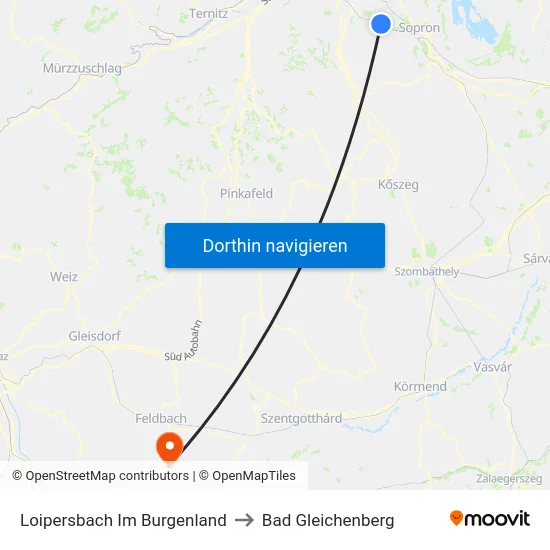 Loipersbach Im Burgenland to Bad Gleichenberg map