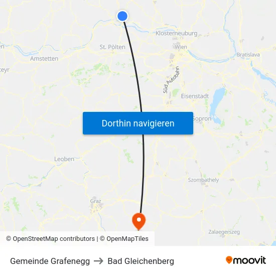 Gemeinde Grafenegg to Bad Gleichenberg map