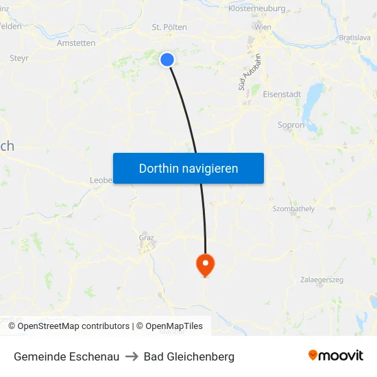 Gemeinde Eschenau to Bad Gleichenberg map