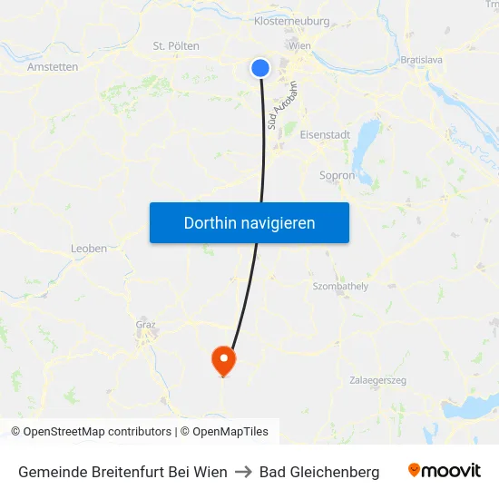 Gemeinde Breitenfurt Bei Wien to Bad Gleichenberg map