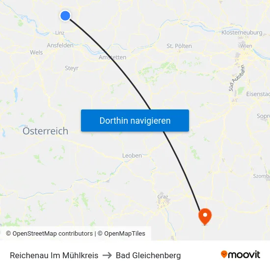 Reichenau Im Mühlkreis to Bad Gleichenberg map