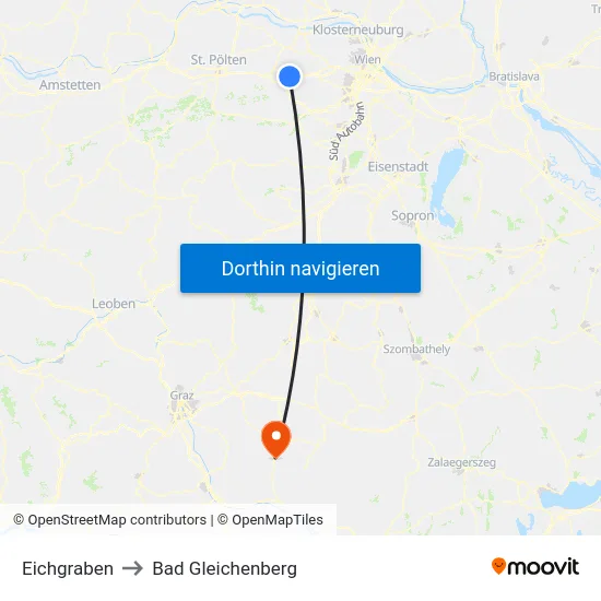Eichgraben to Bad Gleichenberg map