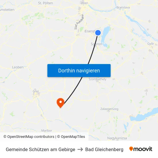 Gemeinde Schützen am Gebirge to Bad Gleichenberg map