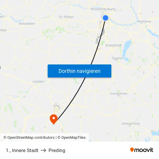 1., Innere Stadt to Preding map